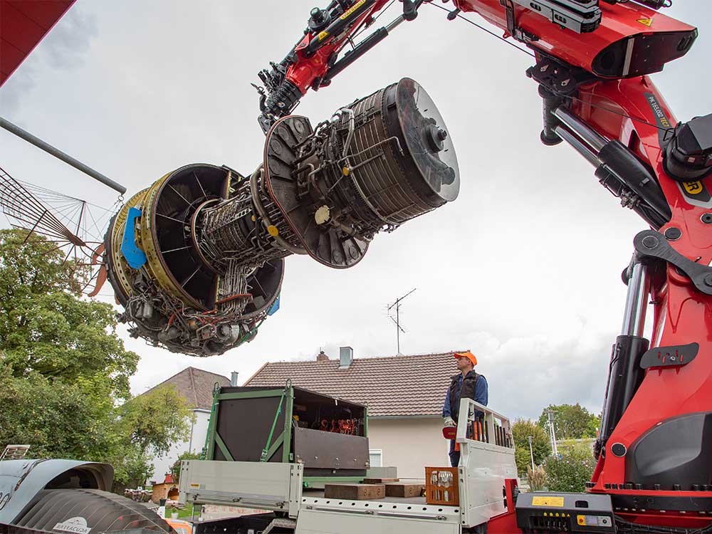 Turbine platzieren Kran